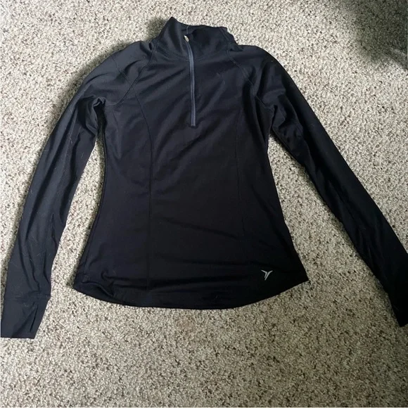 Old Navy Active Semi Fitted Women’s Extra Small Black 1/4 Zip Pullover Top - Picture 1 of 3